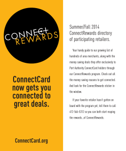Summer/Fall 2014 ConnectRewards directory of participating retailers.