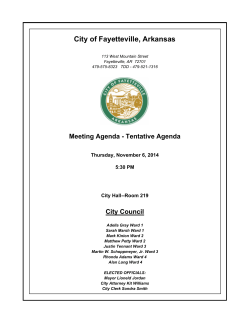 City of Fayetteville, Arkansas Meeting Agenda - Tentative Agenda City Council