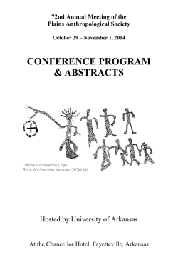 CONFERENCE PROGRAM &amp; ABSTRACTS  Hosted by University of Arkansas