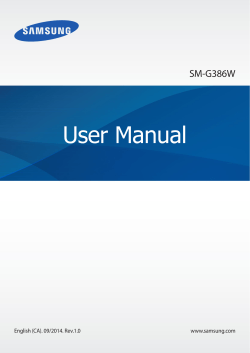User Manual SM-G386W www.samsung.com English (CA). 09/2014. Rev.1.0