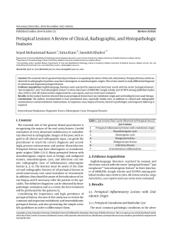 Periapical Lesions: A Review of Clinical, Radiographic, and Histopathologic Features