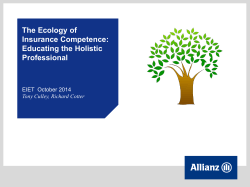 The Ecology of Insurance Competence: Educating the Holistic Professional