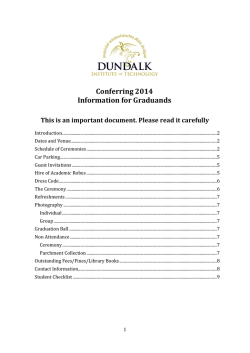 Conferring 2014 Information for Graduands