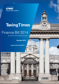 TaxingTimes Finance Bill 2014 &amp; Current Tax Developments October 2014