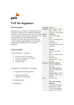 VAT for beginners Brief description: