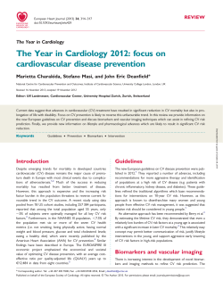 The Year in Cardiology 2012: focus on cardiovascular disease prevention REVIEW