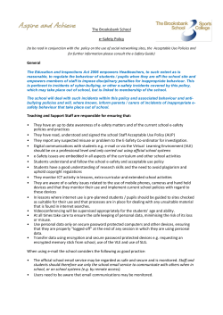 The Brooksbank School e–Safety Policy