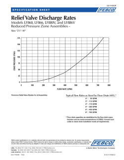 Relief Valve Discharge Rates Models LF860, LF866, LF880V, and LF886V Size: