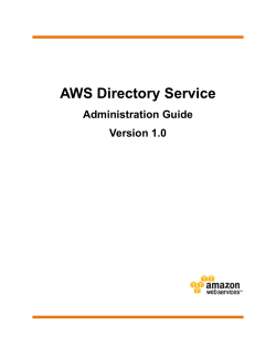 AWS Directory Service Administration Guide Version 1.0