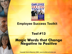 Magic Words that Change Negative to Positive Employee Success Toolkit Tool #13