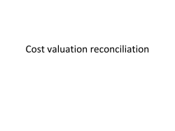 Cost valuation reconciliation