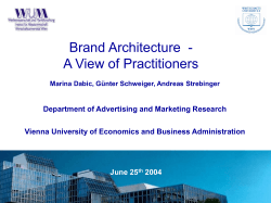 Brand Architecture  - A View of Practitioners