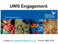 UWS Engagement us: Phone: 9685 9126