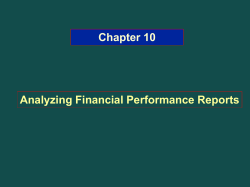 Chapter 10 Analyzing Financial Performance Reports