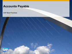 Accounts Payable SAP Best Practices