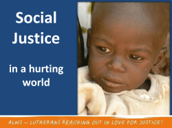 Social Justice in a hurting world