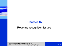Chapter 15 Revenue recognition issues –1 15