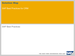 Solution Map SAP Best Practices for CRM SAP Best Practices