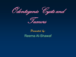 Odontogenic Cysts and Tumors Presented by: Reema Al-Shawaf