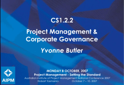 CS1.2.2 Project Management &amp; Corporate Governance Yvonne Butler