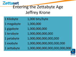 Entering the Zettabyte Age Jeffrey Krone .