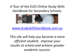 A Tour of the ELES Online Study Skills www.studyskillshandbook.com.au