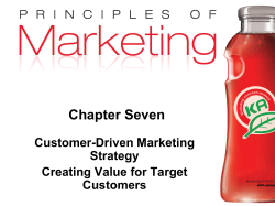 Chapter Seven Customer-Driven Marketing Strategy Creating Value for Target