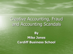 Creative Accounting, Fraud and Accounting Scandals By Mike Jones