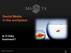 Social Media in the workplace Is it risky business?