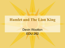 Hamlet and The Lion King Devin Wootton EDU 262