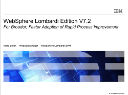 WebSphere Lombardi Edition V7.2 – Product Manager – WebSphere Lombardi BPM