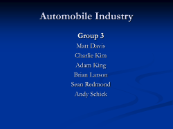 Automobile Industry Group 3 Matt Davis Charlie Kim