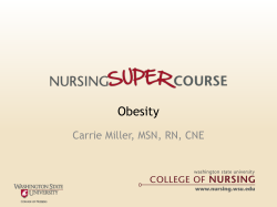 Obesity Carrie Miller, MSN, RN, CNE