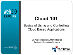Cloud 101 Basics of Using and Controlling Cloud Based Applications