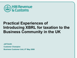 Practical Experiences of Introducing XBRL for taxation to the Jeff Smith