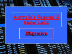 Australia’s Regional &amp; Global Links Migration