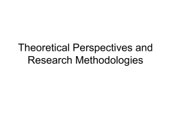 Theoretical Perspectives and Research Methodologies
