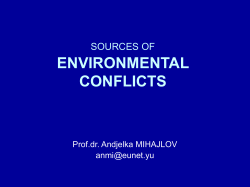 ENVIRONMENTAL CONFLICTS SOURCES OF Prof.dr. Andjelka MIHAJLOV