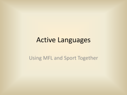 Active Languages Using MFL and Sport Together