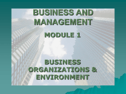 BUSINESS AND MANAGEMENT MODULE 1 BUSINESS