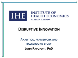 D I ISRUPTIVE NNOVATION