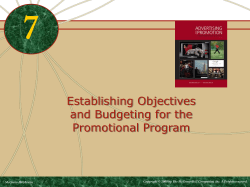 7 Establishing Objectives and Budgeting for the Promotional Program