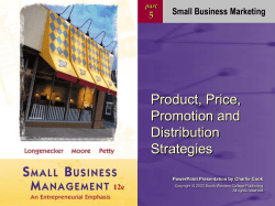 Product, Price, Promotion and Distribution Strategies