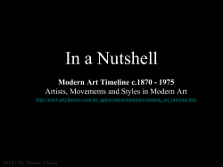 In a Nutshell Modern Art Timeline c.1870 - 1975
