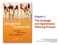 The Strategic and Operational Planning Process Chapter 5