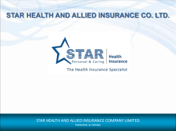 STAR HEALTH AND ALLIED INSURANCE CO. LTD. PERSONAL &amp; CARING