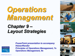 Operations Management – Chapter 9