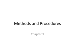 Methods and Procedures Chapter 9