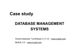 Case study DATABASE MANAGEMENT SYSTEMS – www.oracle.com
