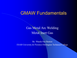 GMAW Fundamentals Gas Metal Arc Welding Metal Inert Gas By: Wanda Sue Benton
